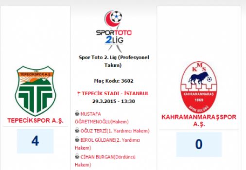 TEPECİKSPOR 4-0 KAHRAMANMARAŞSPOR